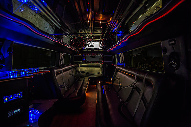 Toledo Limo 18 Passenger Hummer Limousine with led lights